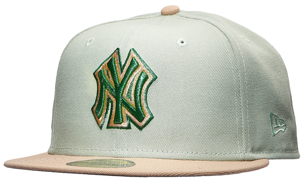 New Era Mens New Era Yankees 59FIFTY 100th Anniversary Cap - Mens Green/Tan Size 7