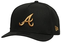 New Era New Era Braves 950AF Curve 50th Anniversary Cap - Adult Black/Gold Size One Size