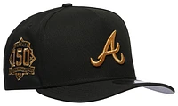 New Era New Era Braves 950AF Curve 50th Anniversary Cap - Adult Black/Gold Size One Size