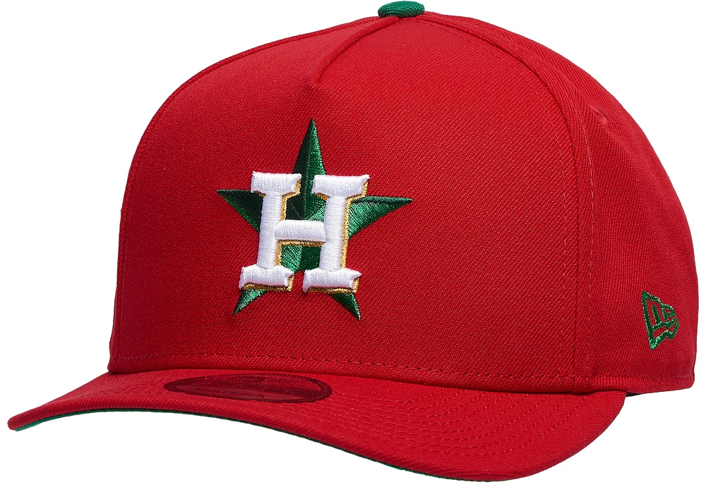 New Era Mens New Era Astros 950 A Frame 45 Years Curve Cap - Mens Scarlet/Scarlet Size One Size