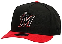 New Era Mens New Era Marlins 950 A Frame 30th Curve Cap - Mens Black/Federal Red Size One Size