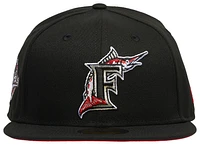 New Era Mens New Era Marlins 5950 World Series 97 Cap - Mens Black/Red Size 7