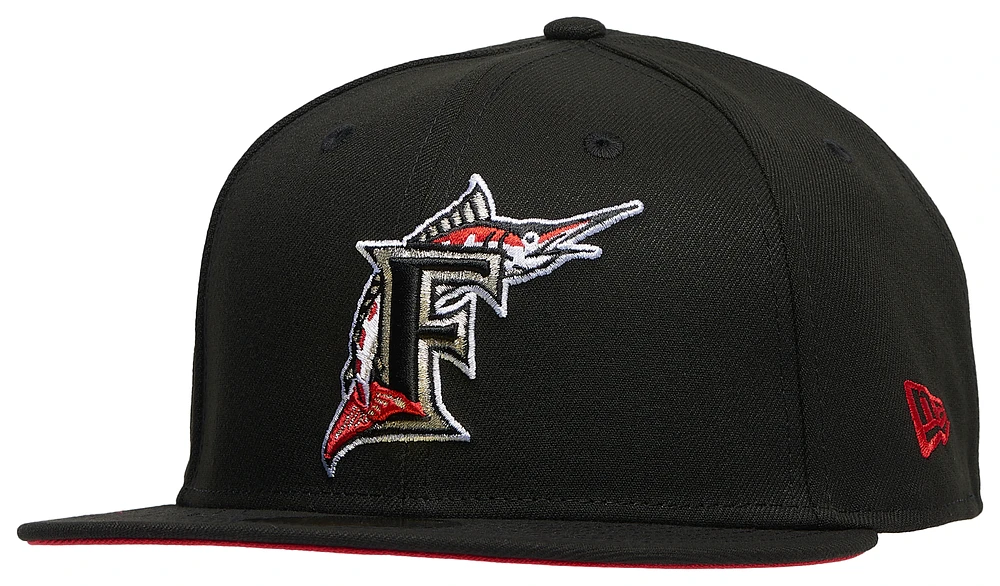 New Era Mens New Era Marlins 5950 World Series 97 Cap - Mens Black/Red Size 7