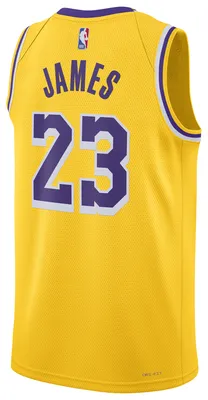 Nike Mens Nike Lakers Dri-FIT Swingman Icon Jersey - Mens Yellow/Purple Size L