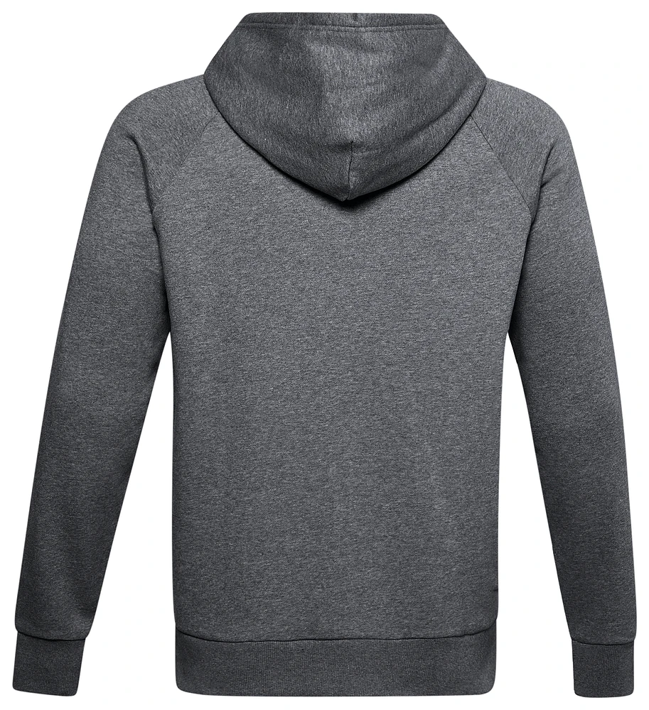 Under Armour Mens Under Armour Rival Fleece LC Logo Full-Zip Hoodie - Mens Pitch Gray Lt Hthr/Onyx White Size S