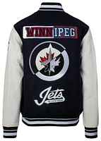 Pro Standard Mens Winnipeg Jets Pro Standard NHL Winnipeg Jets Varsity Jacket - Mens White/Navy Size M