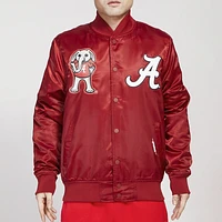 Pro Standard Mens Pro Standard Alabama Classic Satin Jacket - Mens Cardinal/White Size XL