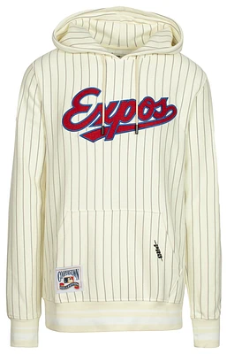 Pro Standard Mens Montreal Expos MLB MTL Pinstripe PO Hoodie - White/Red/Blue