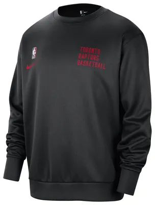 Nike Mens Toronto Raptors Dri-Fit Spotlight Fleece Crew - Black/Red