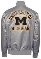 Pro Standard Mens Michigan Classic Satin Jacket - Silver/Navy