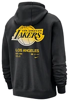 Nike Mens Los Angeles Lakers Club Pullover Fleece Hoodie - Black/Yellow