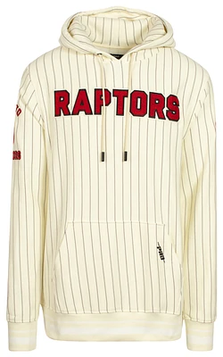 Pro Standard Mens Toronto Raptors NBA Pinstripe PO Hoodie - White/Red