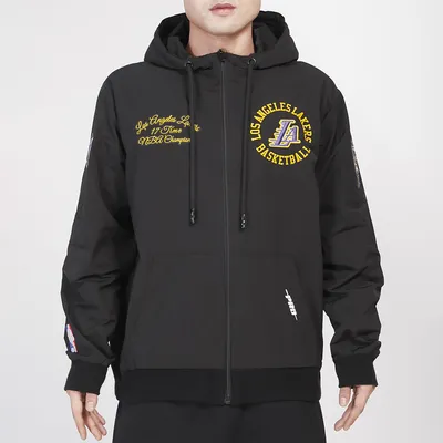 Pro Standard Chandail à capuchon avec glissière pleine longueur tissé hybride Lakers - Pour hommes