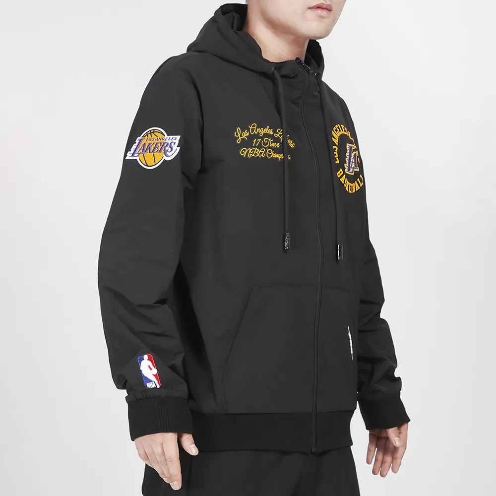 Pro Standard Chandail à capuchon avec glissière pleine longueur tissé hybride Lakers - Pour hommes