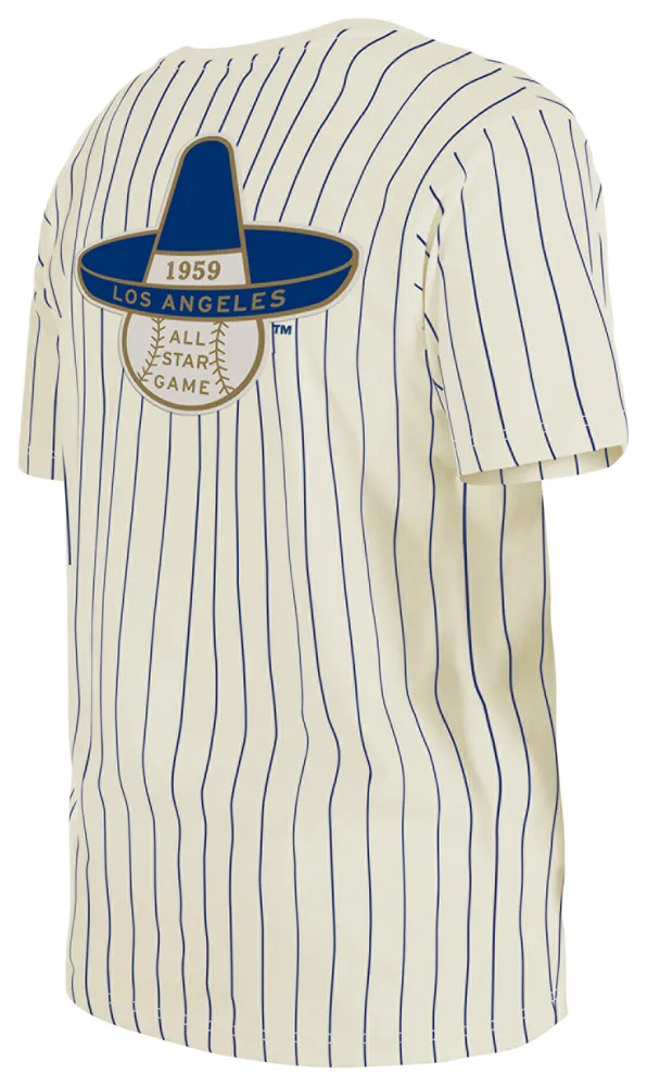 New Era Dodgers Throwback Pinstripe T-Shirt - Men's