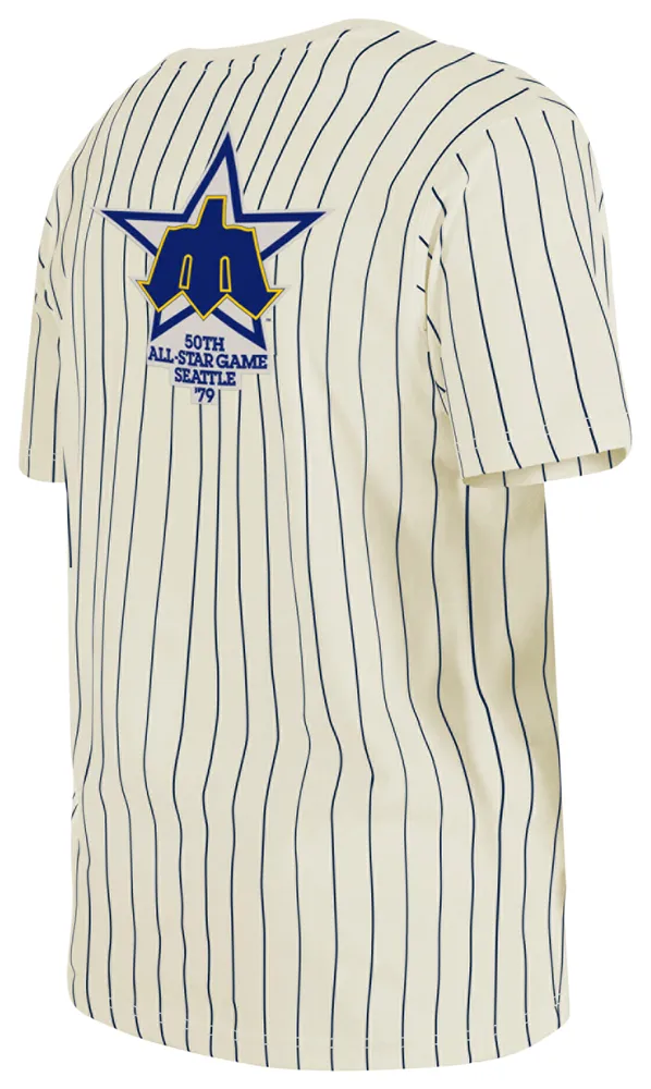 New era Pinstripe Jersey Short Sleeve T-Shirt Beige