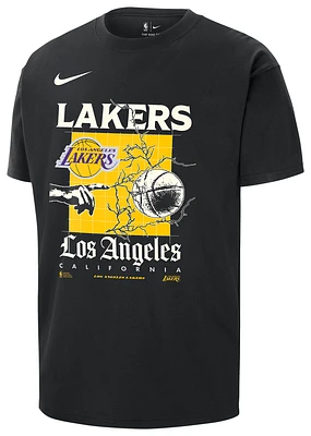 Nike Mens Los Angeles Lakers Courtside OG Content Max 90 T-Shirt - Yellow/Black