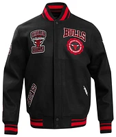 Pro Standard Mens Chicago Bulls Wool Varsity Jacket - Black/Red/White