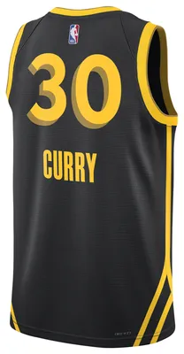 Nike Mens Golden State Warriors Dri-FIT Swingman Jersey CE 23 - Black/Yellow