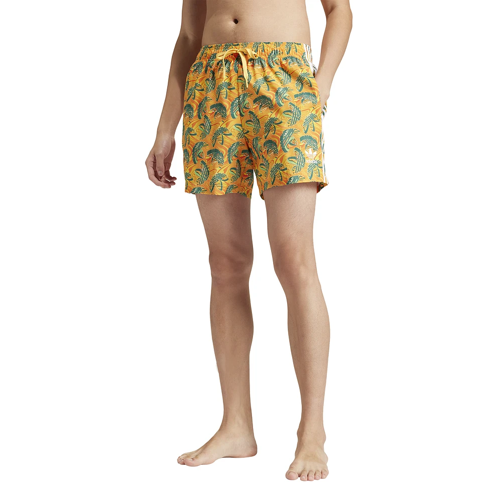 adidas Mens Summer SW All Over Print Shorts - Semi Green Spark/Semi Spark