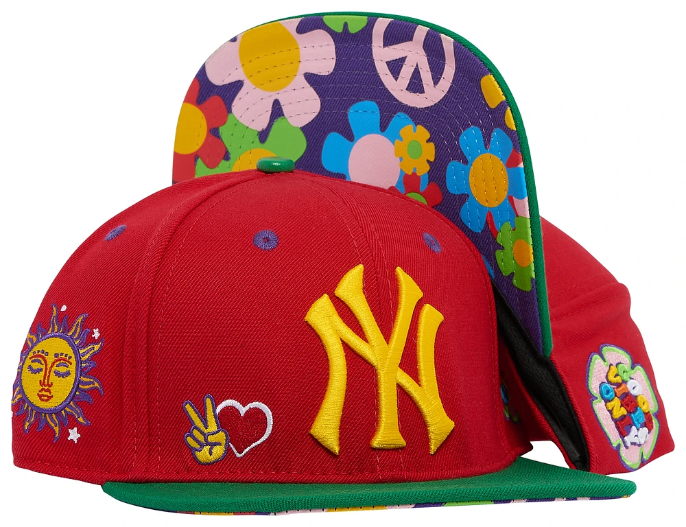 Pro Standard Pro Standard Yankees Peace & Love Snapback Hat - Adult Red Size One Size