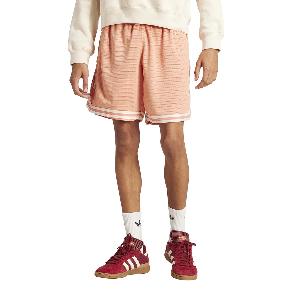 adidas Originals Mens adidas Originals Varsity Mesh Shorts - Mens Pink/Beige Size XL