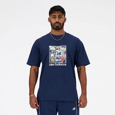 New Balance Mens Hoops Graphic T-Shirt - Multi/Navy