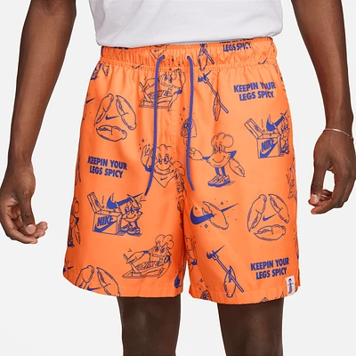 Nike Mens Nike Sole Food Club Flow Shorts - Mens Orange/Orange Size 3XL
