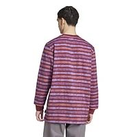 adidas Originals Mens 90s Long Sleeve Stripe T-Shirt - Blue/Maroon