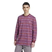 adidas Originals Mens 90s Long Sleeve Stripe T-Shirt - Blue/Maroon