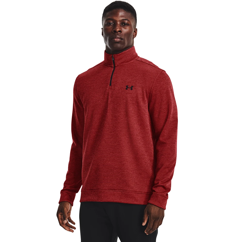 Under Armour Mens Storm Sweater Fleece QZ - Stadium Red/ Black