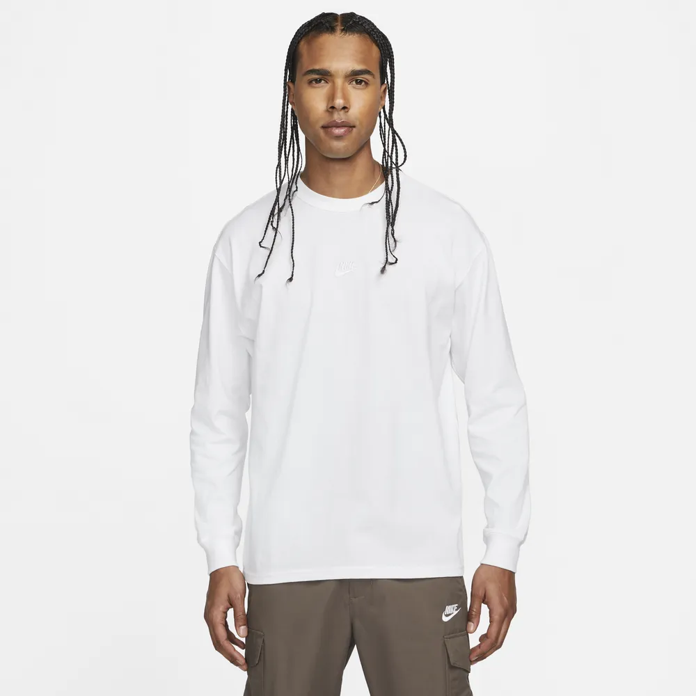 Nike Mens Premium Essentials Long Sleeve SUST T-Shirt - White/White