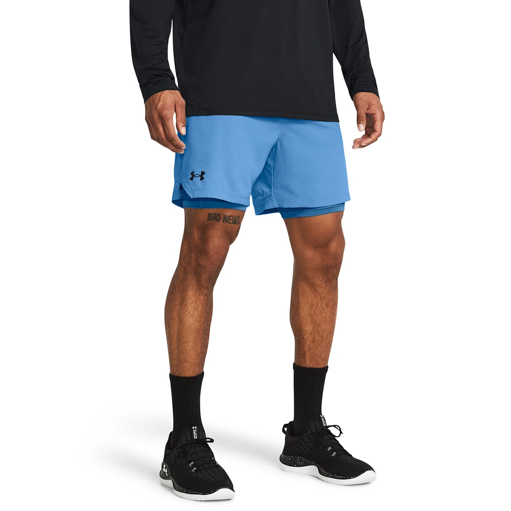 Under Armour Mens Under Armour Vanish Woven Shorts With Heat Gear - Mens Black/Photon Blue/Viral Blue Size 3XL