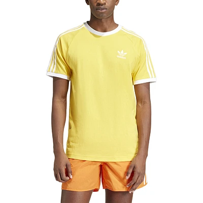 adidas Originals Mens 3 Stripes T-Shirt - Yellow/White