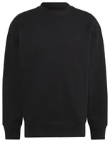 adidas Mens Premium Essential Fleece Crew Neck Hoodie - Black/Black