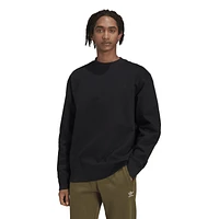 adidas Mens Premium Essential Fleece Crew Neck Hoodie - Black/Black