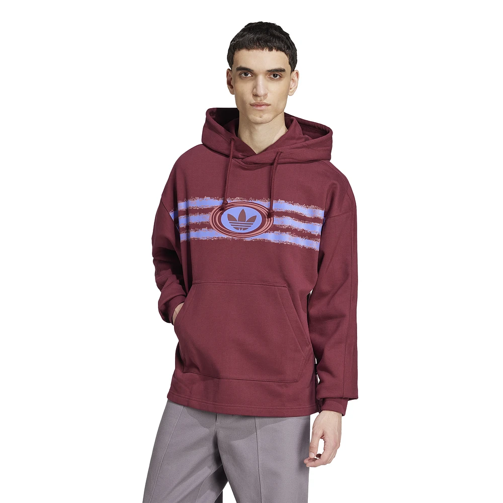 adidas Originals Mens 90s Archive Graphic Hoodie - Blue/Maroon