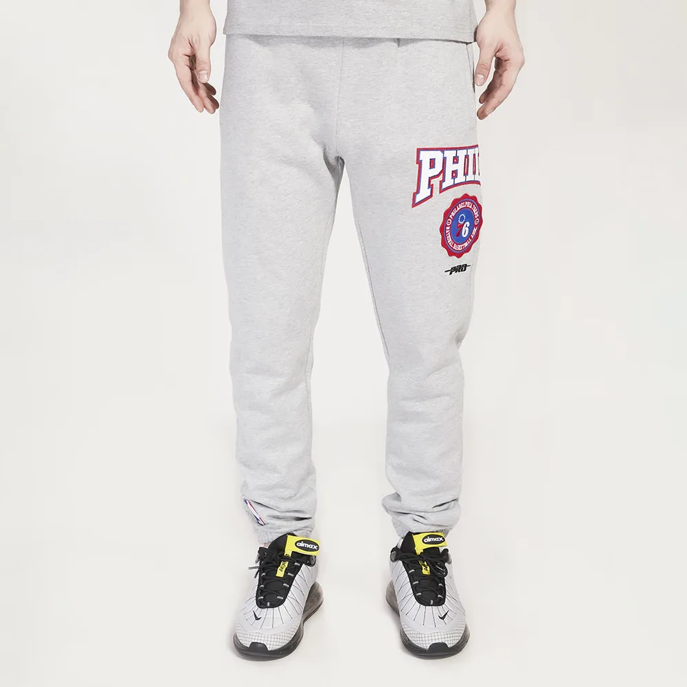 Pro Standard Mens 76ers Crest Emblem Fleece Sweatpant - Gray