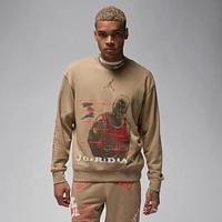 Jordan Mens Essential Fleece Crew - Red/Khaki