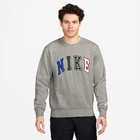 Nike Mens Club BB Crew Letters - Dark Grey Heather/White