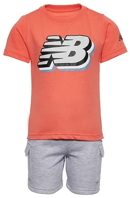 New Balance 3D Logo T-Shirt and Cargo Short Set  - Boys' Preschool