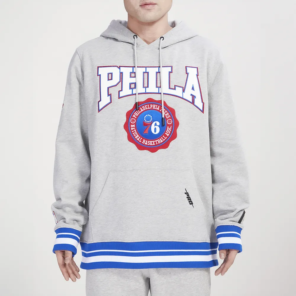 Pro Standard Mens 76ers Crest Emblem Fleece P/O Hoodie - Gray