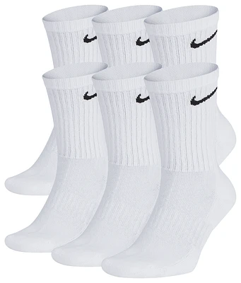 Nike Mens Nike Everyday Cush Crew 6PR - Mens White/Black Size M