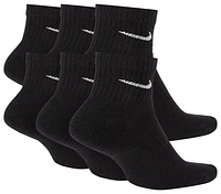 Nike Mens Nike Everyday Cush Ankle 6PR - Mens White/Black Size S