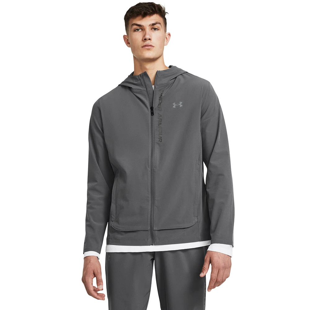 Under Armour Mens Outrun The Storm Jacket - Black/Reflective/Castlerock