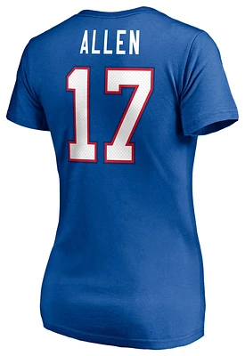 Fanatics Womens Josh Allen Fanatics Bills Name & Number V-Neck T-Shirt - Womens Royal/Royal Size 3XL