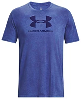 Under Armour Mens Under Armour Wash Tonal Sportstyle Short Sleeve - Mens Sonar Blue/Sonar Blue Heather Size L