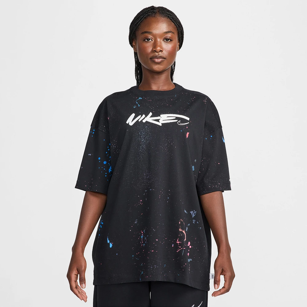 Nike Womens Dance OS Short Sleeve T-Shirt - Black/Multi