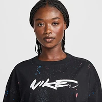 Nike Womens Dance OS Short Sleeve T-Shirt - Black/Multi