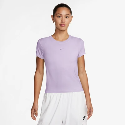 Nike Womens Chill Knit Crop T-Shirt - Purple